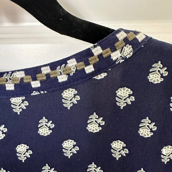 NWOT Old Navy Blue & Green Floral Print Empire Tassel Dress (Size: XXL) - Picture 5 of 12